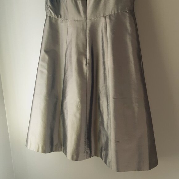 Jenny Yoo Gorgeous Silver / Grey 100% Silk Fit and Flare Dress - Picture 10 of 16